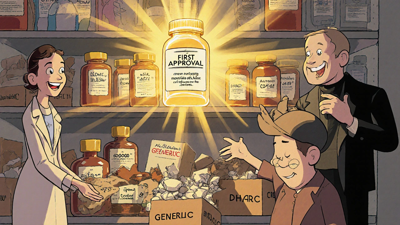 Golden generic pill transforms expensive drugs into cardboard boxes