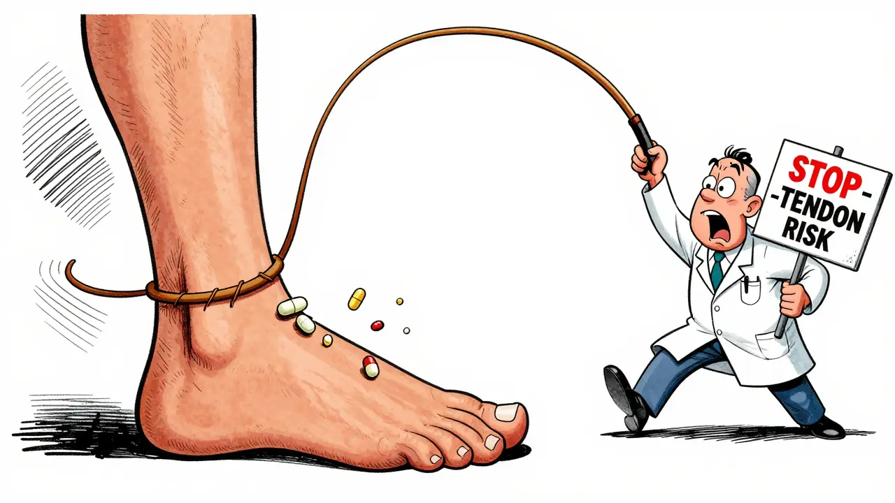 Patient horrified as his Achilles tendon snaps dramatically in mid-air.