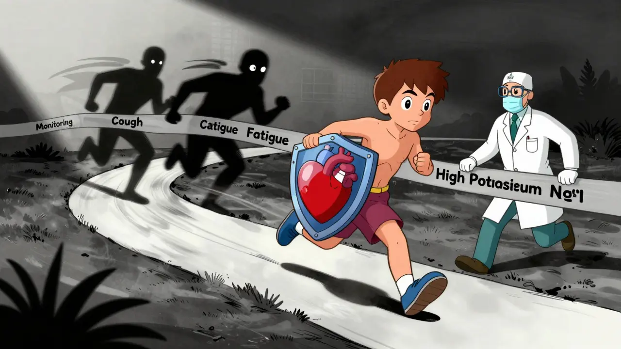 Illustration of a patient running toward heart health goals