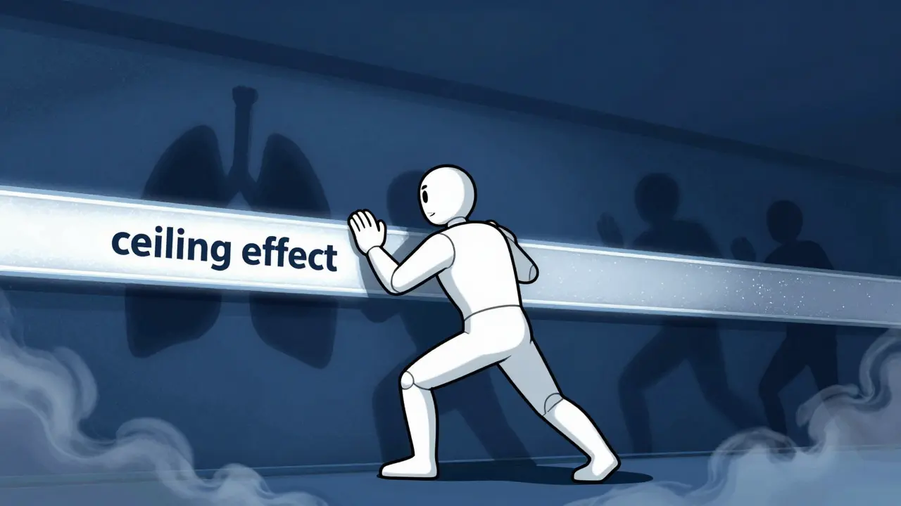 Animated character pushing against a safety barrier stopping dark shadows
